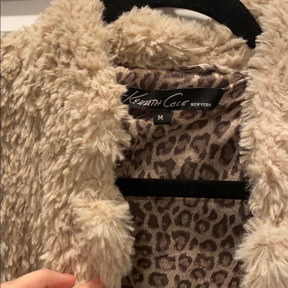 Kenneth Cole New York Mid Length Faux Fur Jacket - Picture 3 of 5